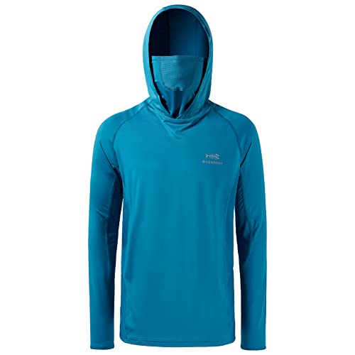 UPF 50+ Long Sleeve Fishing Shirt with Mask UV Neck Gaiter Hoodie U8389