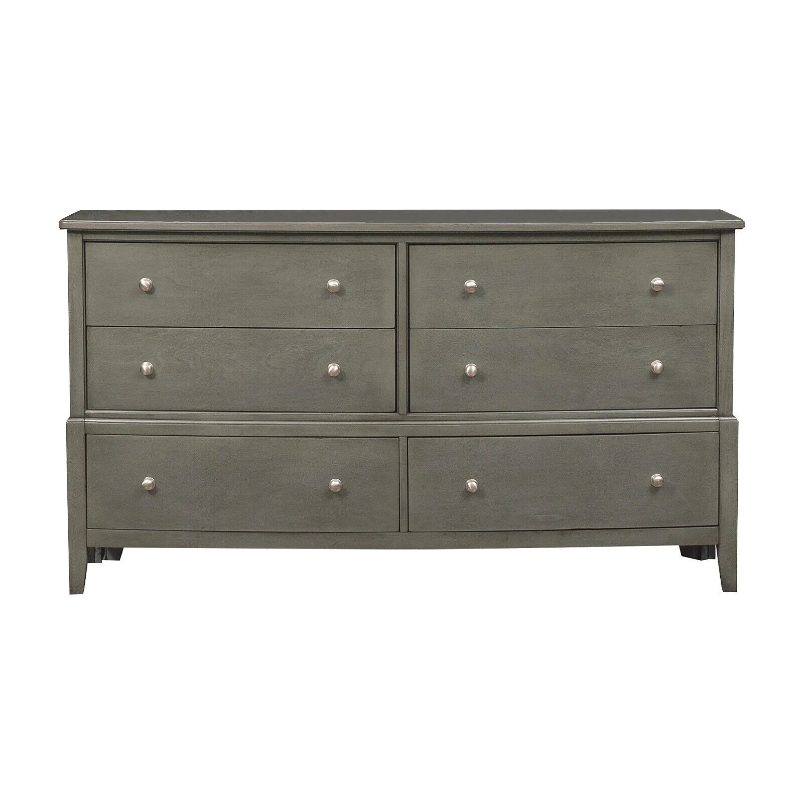 Gray Finish Wooden 5pc Bedroom Set Queen Sleigh Bed Nightstand Dresser Mirror Chest I571