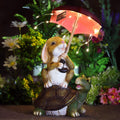 Solar Garden Statues Rabbit Turtle Garden Decor Figurine Lights J897