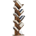 9 Tier Tree Bookshelf, Rustic Brown Wood Bookcase L43120