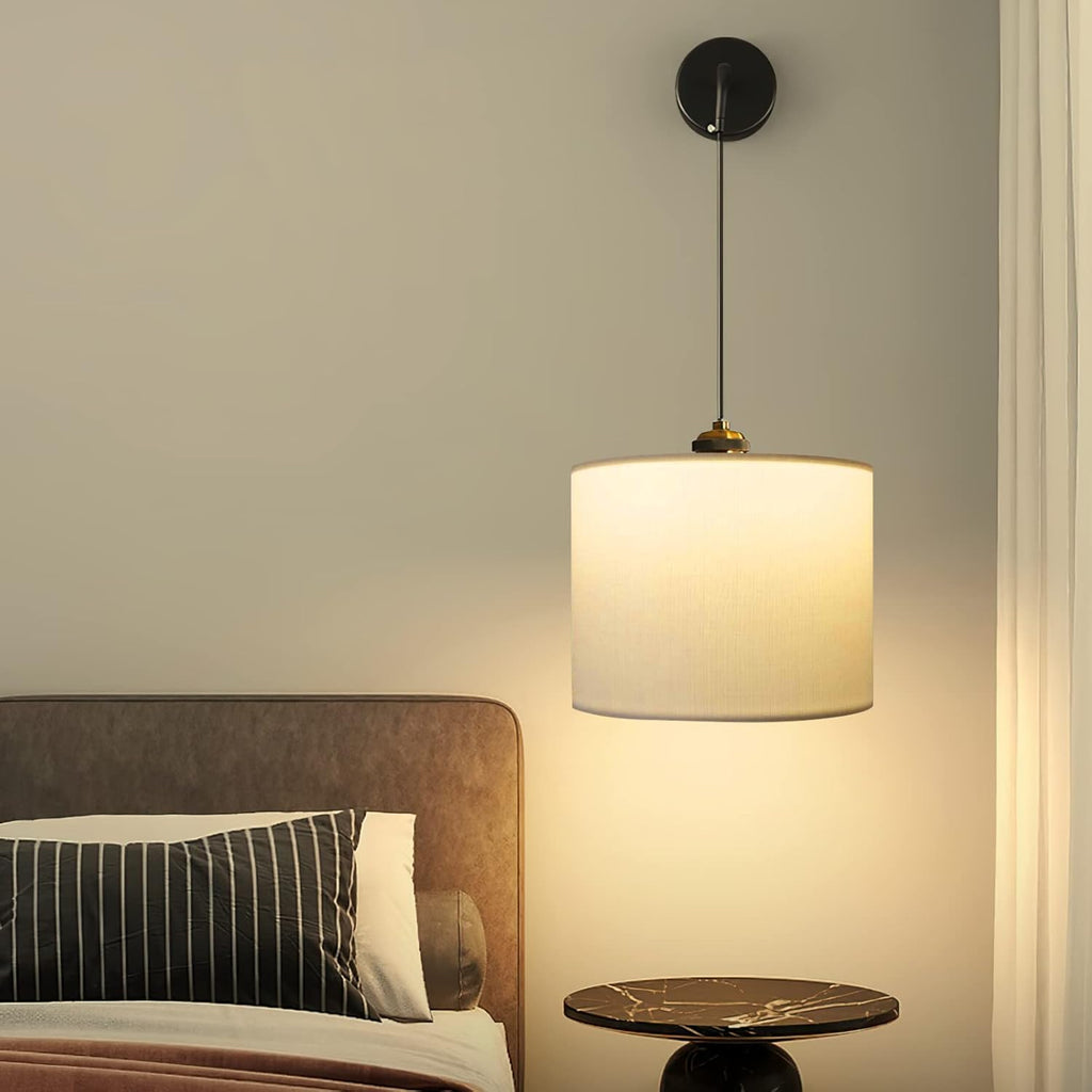 Large White Fabric Linen Lampshade Set of 2 B838