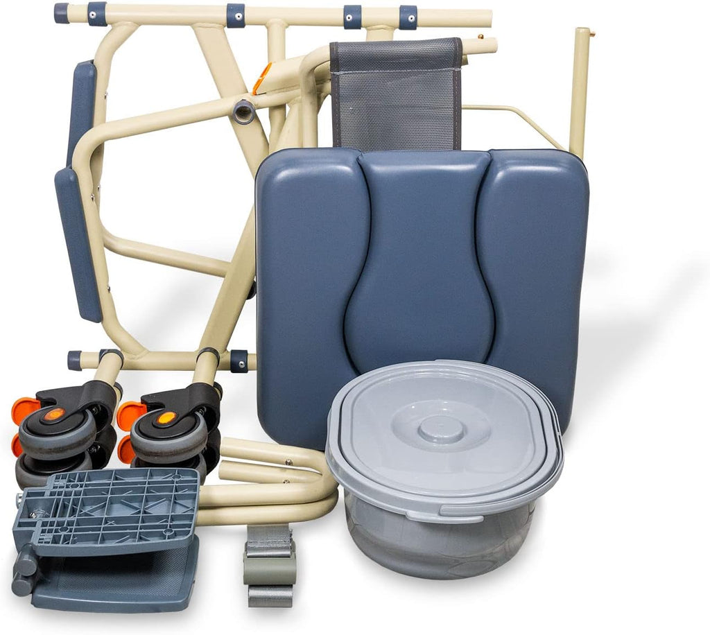 Lightweight Aluminum Folding Rolling Shower Chair with Wheels N195235