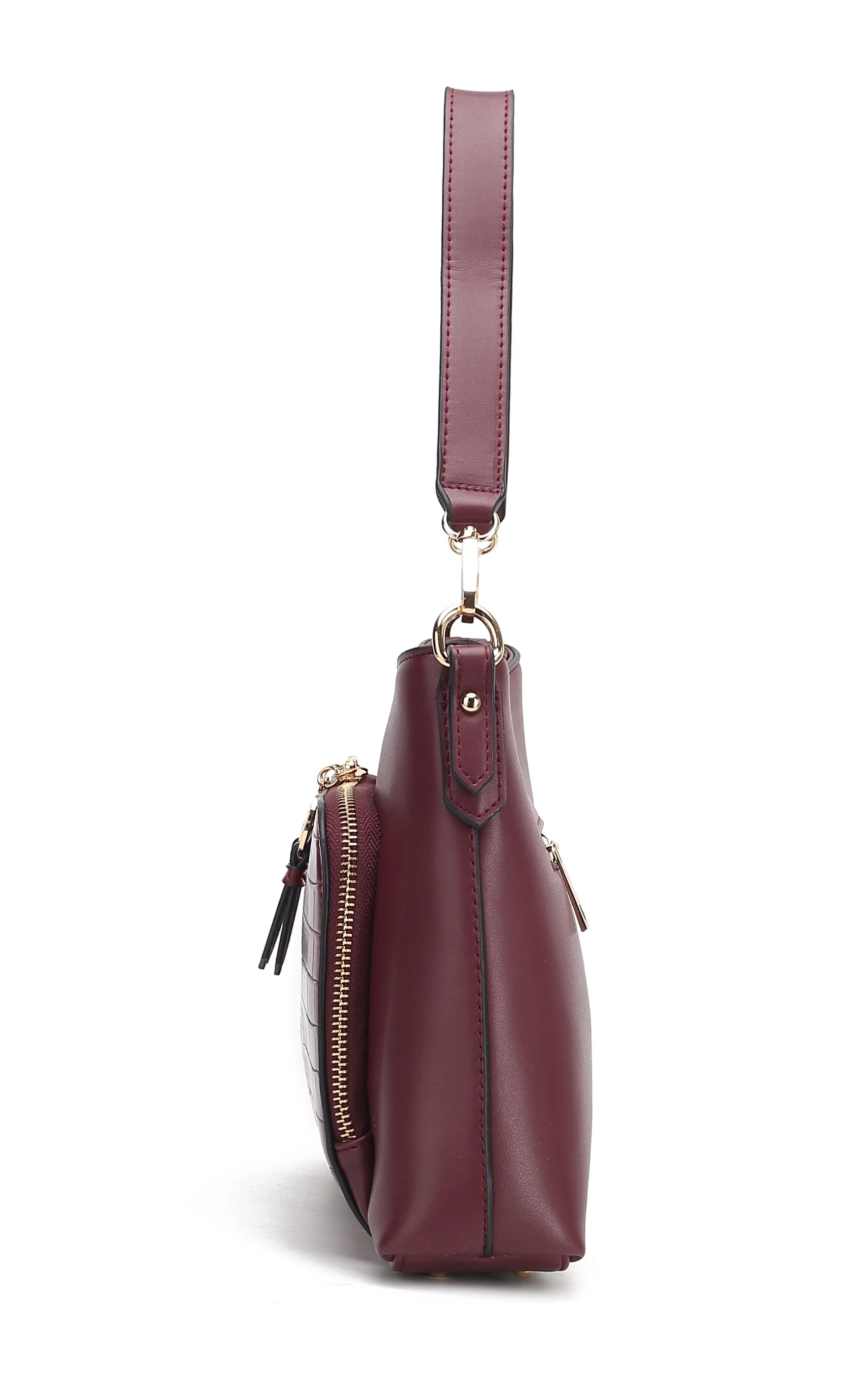 Black Vegan Leather Hobo Bag A71113