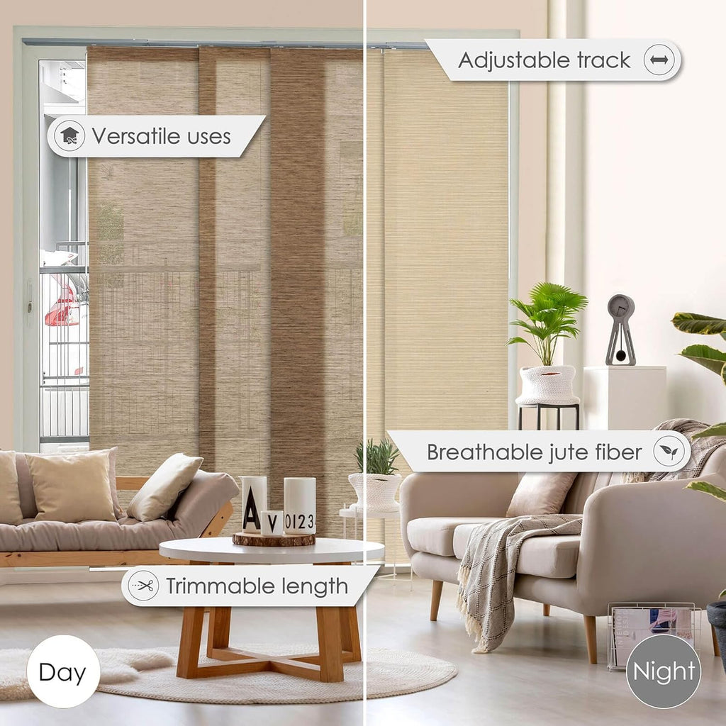 Adjustable Panel Track Sliding Glass Door Blinds 45.8"-86" W x 96" H M575