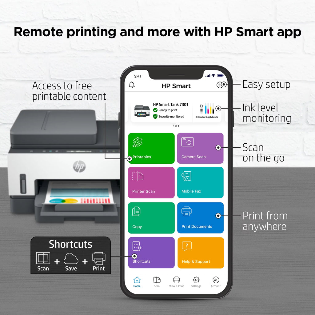 Smart Tank All-in-One InkJet Printer, Color, Print, Scan, Copy Z10446