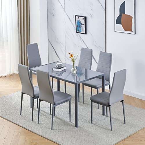 2-Tier Glass Dining Table with Chrome Legs R445