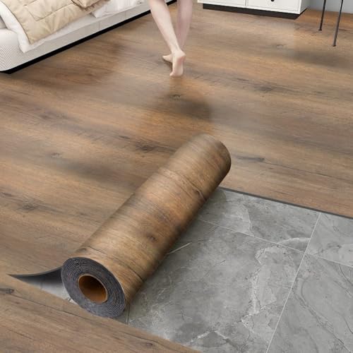 Grey 17.72" x 118" Self-Adhesive Vinyl Flooring Roll Y29741