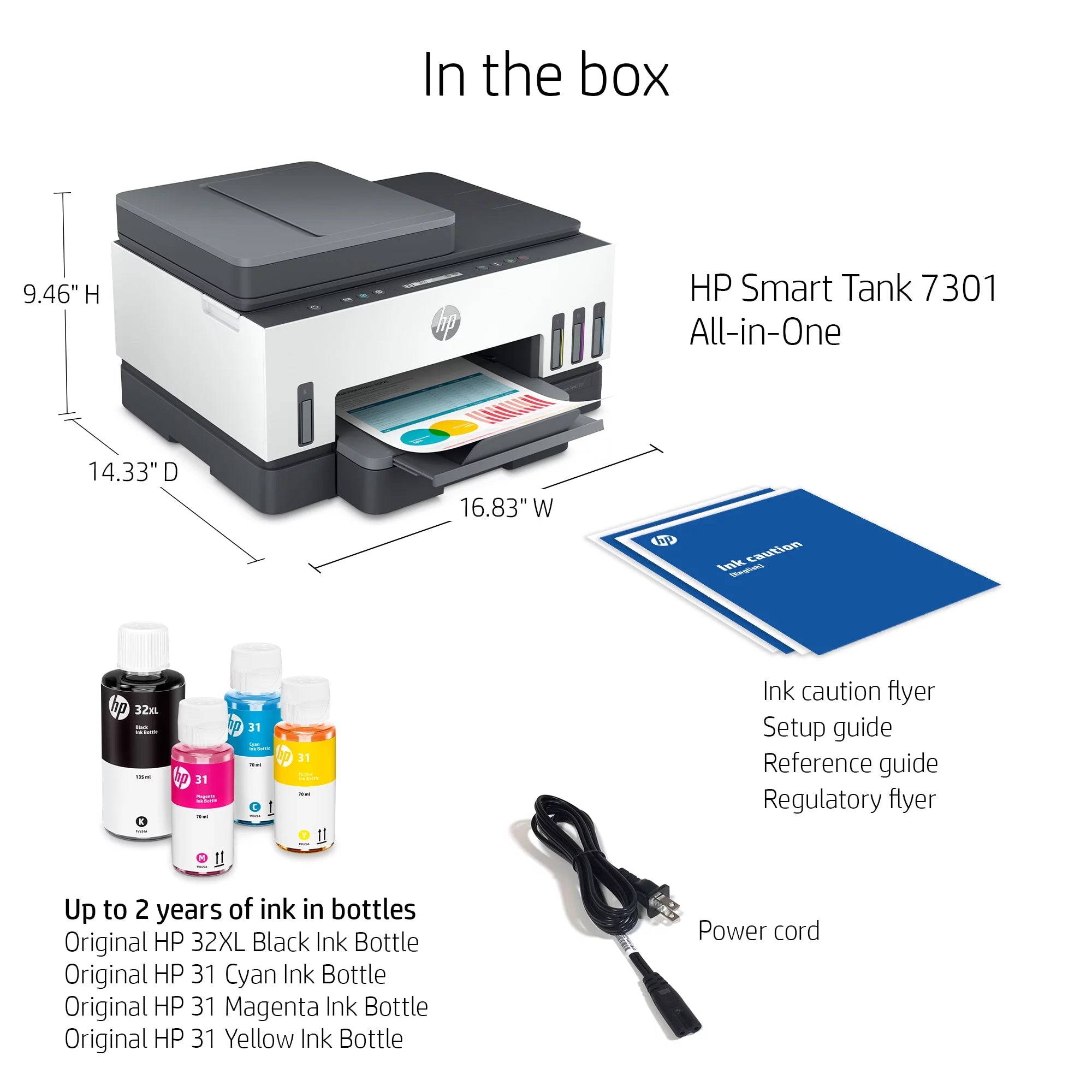 Smart Tank All-in-One InkJet Printer, Color, Print, Scan, Copy Z10446