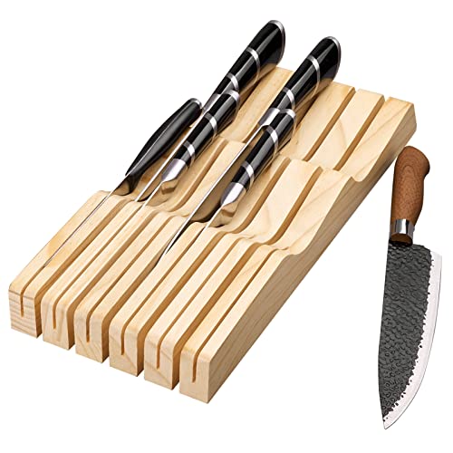 Solid Wood Bamboo Universal Knife Block Without Knives A383