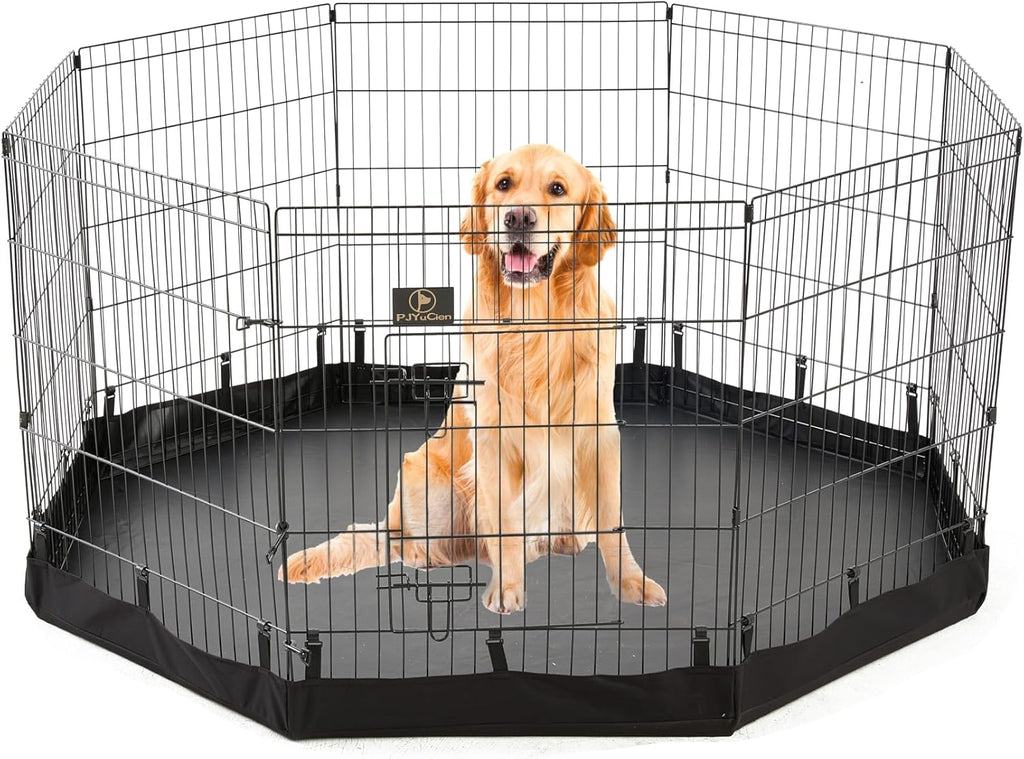 8 Panel 24" W x 36" H Foldable Metal Pet Playpen with Door H522