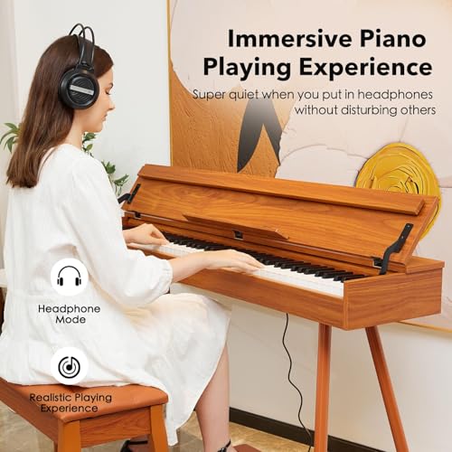 88 Key Weighted Hammer-Action Digital Piano with Sheet Music Stand, Pedal, Power Adapter N6233