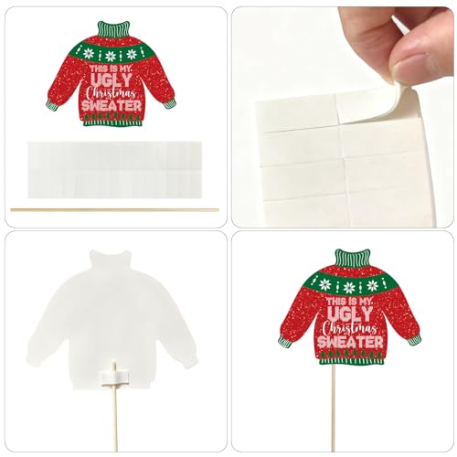 30pcs Glitter Christmas Photo Booth Props Set N599