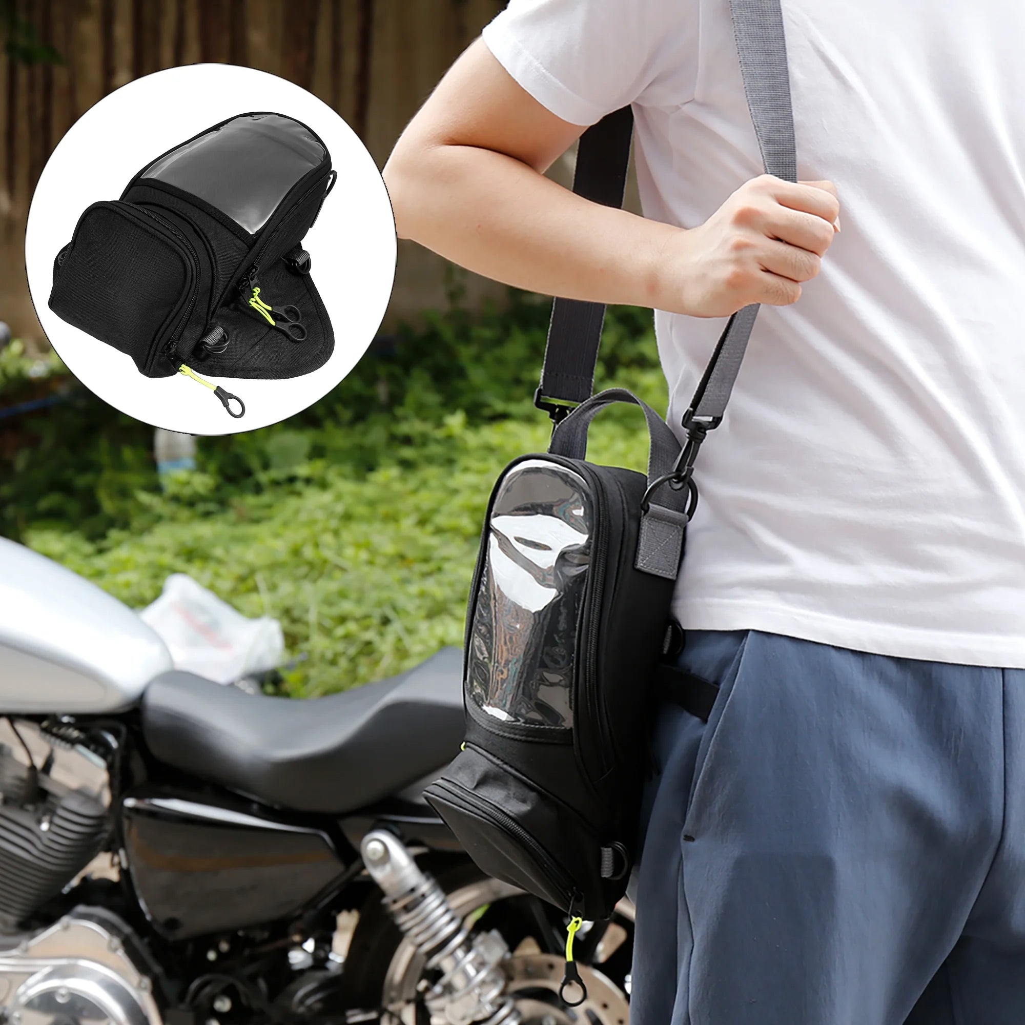 Black Waterproof Magnetic Motorcycle Tank Bag B3591
