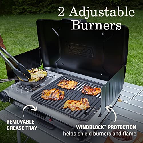 Tabletop 2-in-1 Grill & Stove with 2 Adjustable Burners U4106