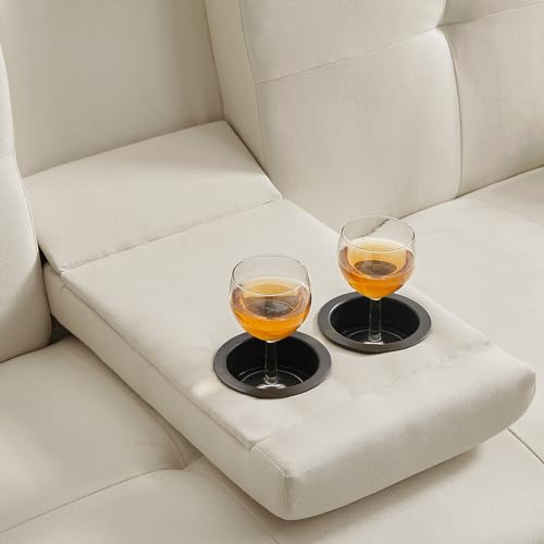 Futon Sofa Bed with Removable Armrests and 2 Cup Holders D4970