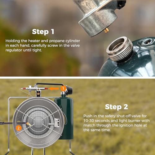 Portable Propane Heater, 15,000 BTU Outdoor Gas Heater with Framed Handle J2935