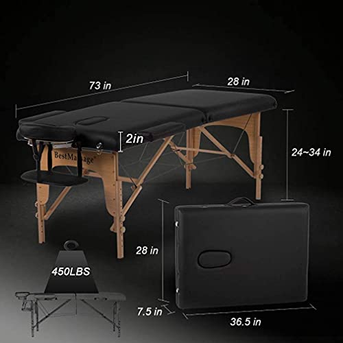 Portable 2 Fold Adjustable Massage Table with Carry Case L5009
