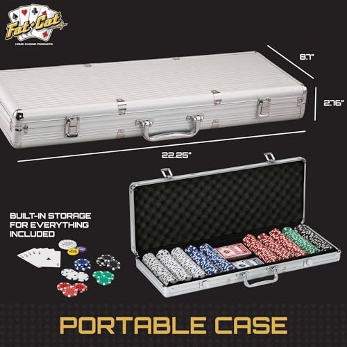 500 Striped Dice Claytec Poker Chip Set with Aluminum Case B906
