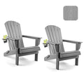 Folding Adirondack Chairs Set of 2 with Cup Holder V41278