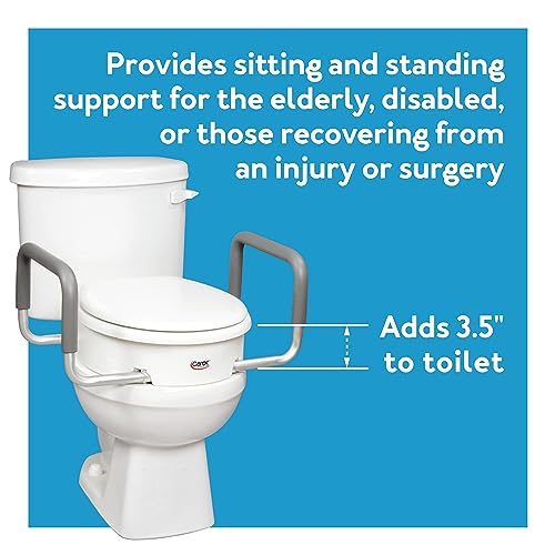 3.5 Inch Raised Toilet Seat with Arms White V7278