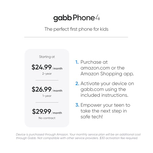 Gabb Phone 4 with GPS Tracking, Parental Controls, Talk & Text N30132