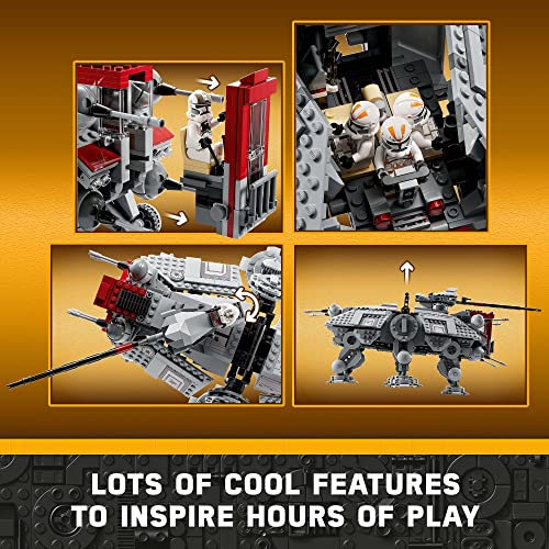 LEGO Star Wars at-TE Walker Poseable Toy with 3 212th Clone Troopers, Dwarf Spider & Battle Droid Figures W5884