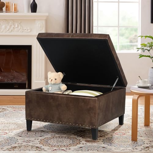 Dark Gray Fabric Storage Ottoman I293838