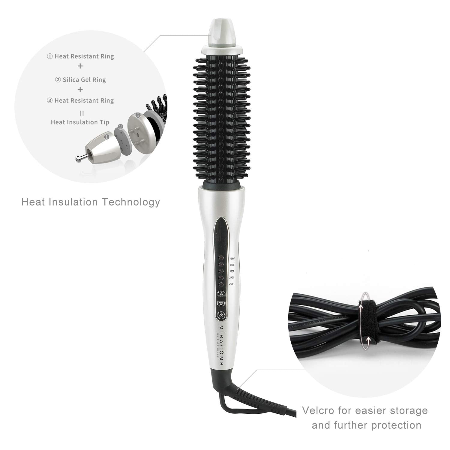 Ceramic Tourmaline Cool Touch Multi Styler with 5 Heat Adjustments 1 Inch Barrel Auto Shut Off, Pearl White J52548