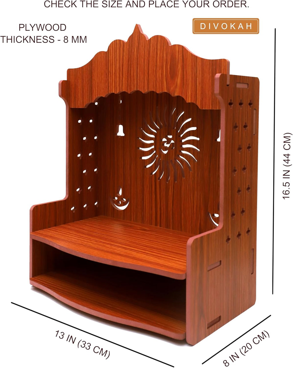 Mdf Wooden Wall Mounted Temple C72732