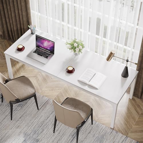 78.7" Extra Long Double Workstation Desk (Light Walnut) N227069