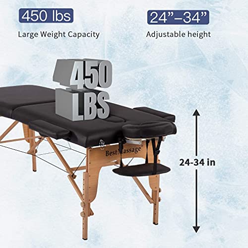 Portable 2 Fold Adjustable Massage Table with Carry Case L5009