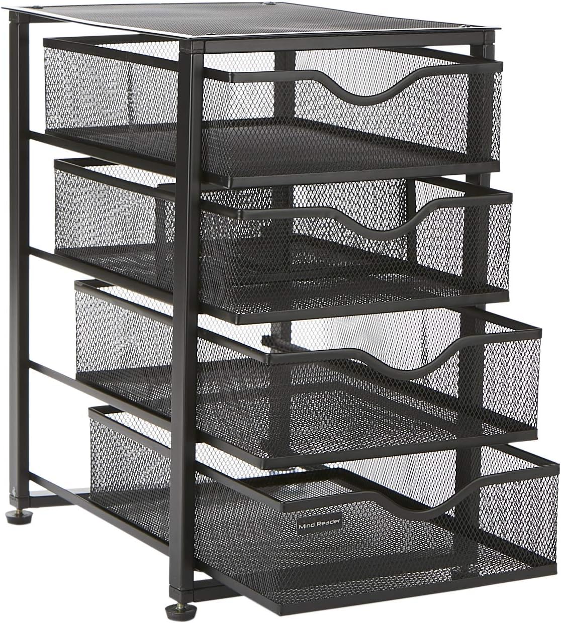 Black 4-Tiered Metal Rolling Utility Cart K802