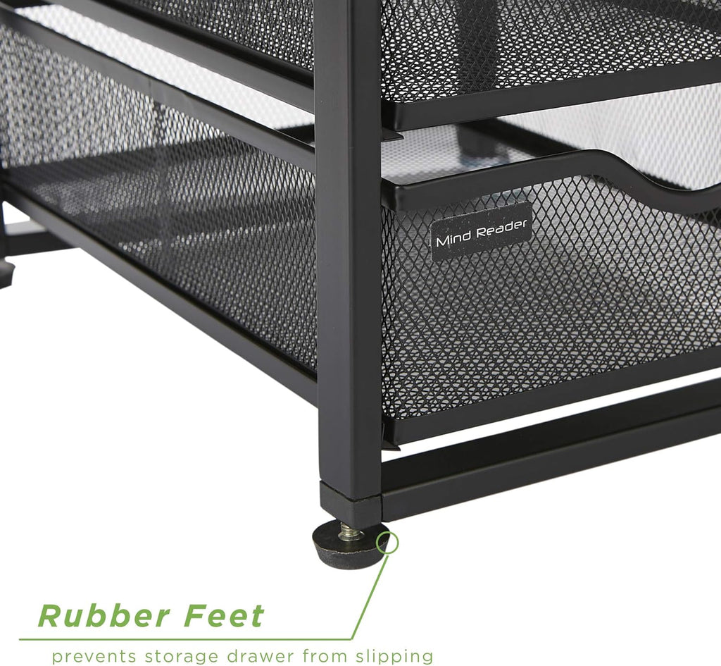 Black 4-Tiered Metal Rolling Utility Cart K802