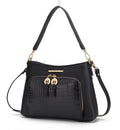 Black Vegan Leather Hobo Bag A71113