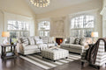 Light Gray Linen-like Fabric Living Room Set 3pcs J747