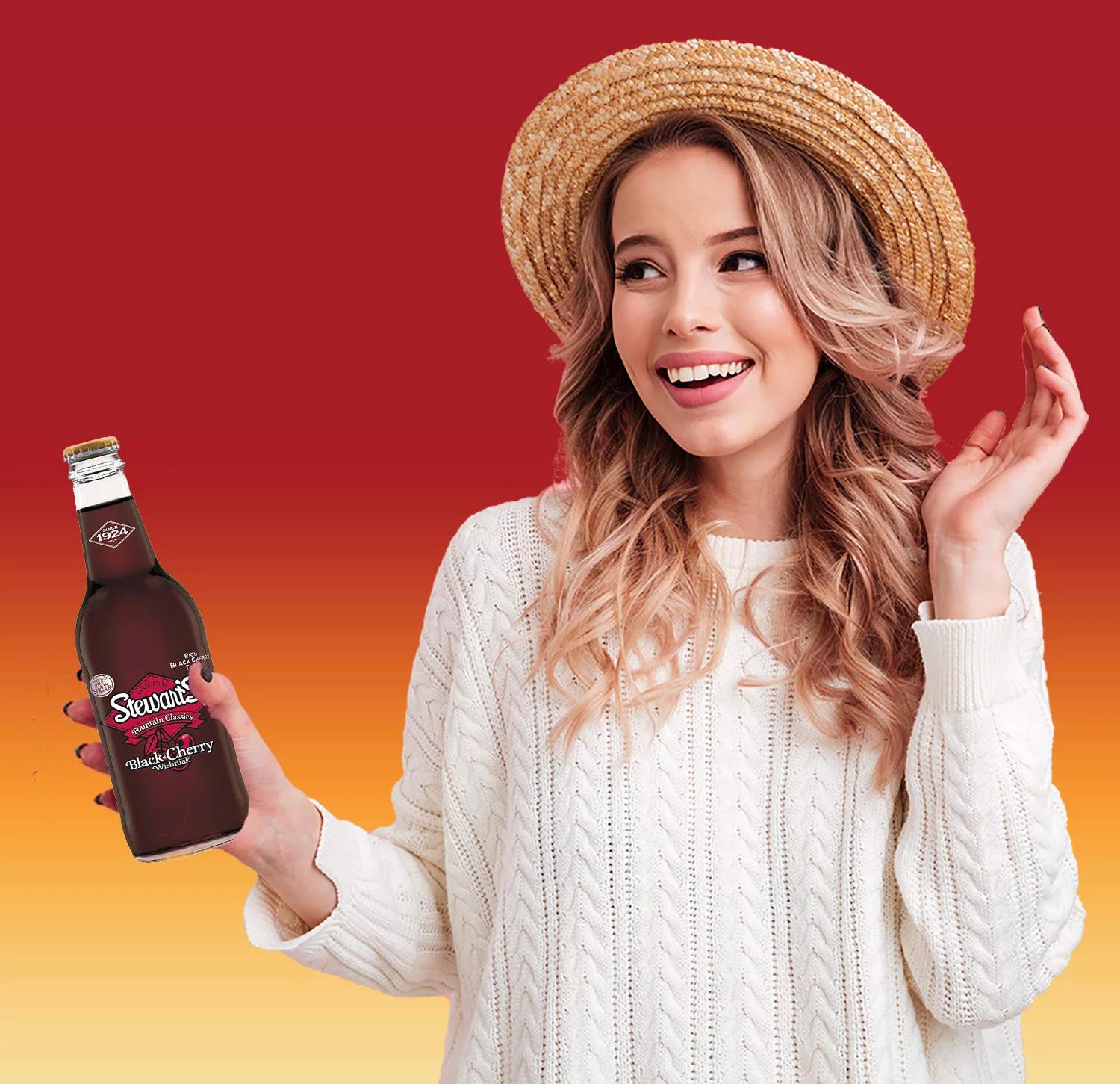 Black Cherry Soda, 12 fl oz (12 Glass Bottles) L83385