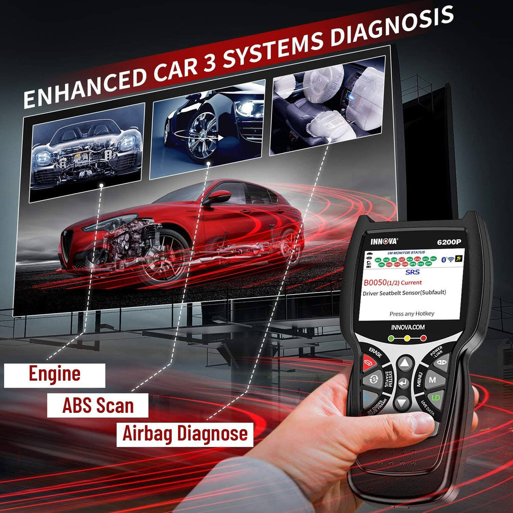 ABS Srs OBD2 Scanner Code Reader with Battery Reset Oil Light Reset Q331700