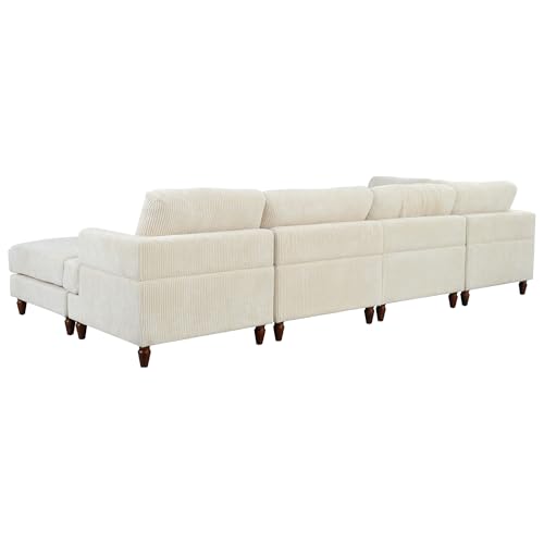 Oversized Modular Sectional Sofa with Movable Ottoman 7 Seater U652