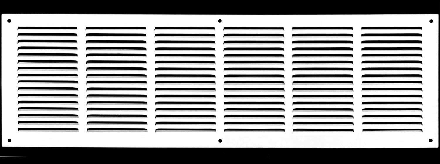 Steel Return Grilles HVAC Duct Cover (30"w X 10"h, White) O706478