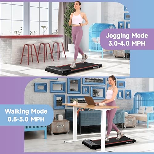 Under Desk Treadmill, 2.5HP Quiet Brushless Walking Jogging Machine with 265 lbs Weight Capacity Y609