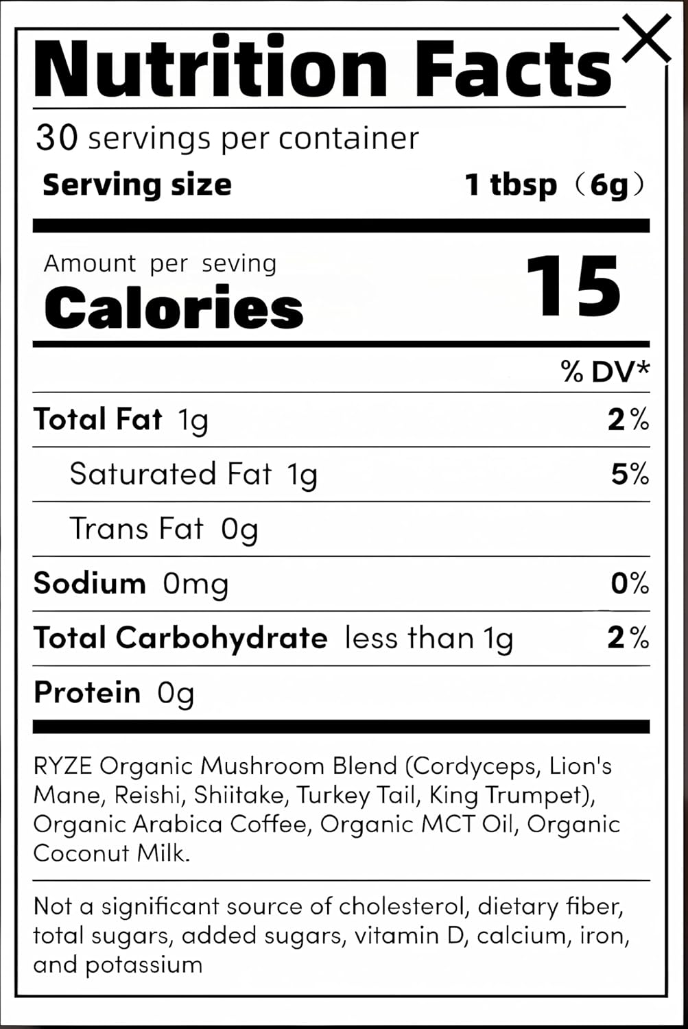 Organic Mushroom Coffee, Medium Roast, 6.35oz (180g), 30 Days Supply R7176
