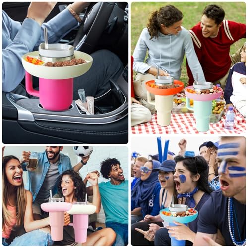 Orange 4 Compartment Reusable Snack Container for 40 oz Tumbler G793378