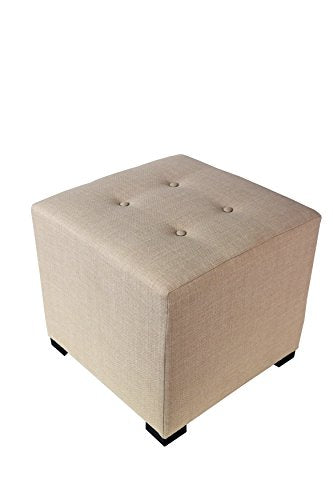 Grey Button Tufted Upholstered Ottoman T85235