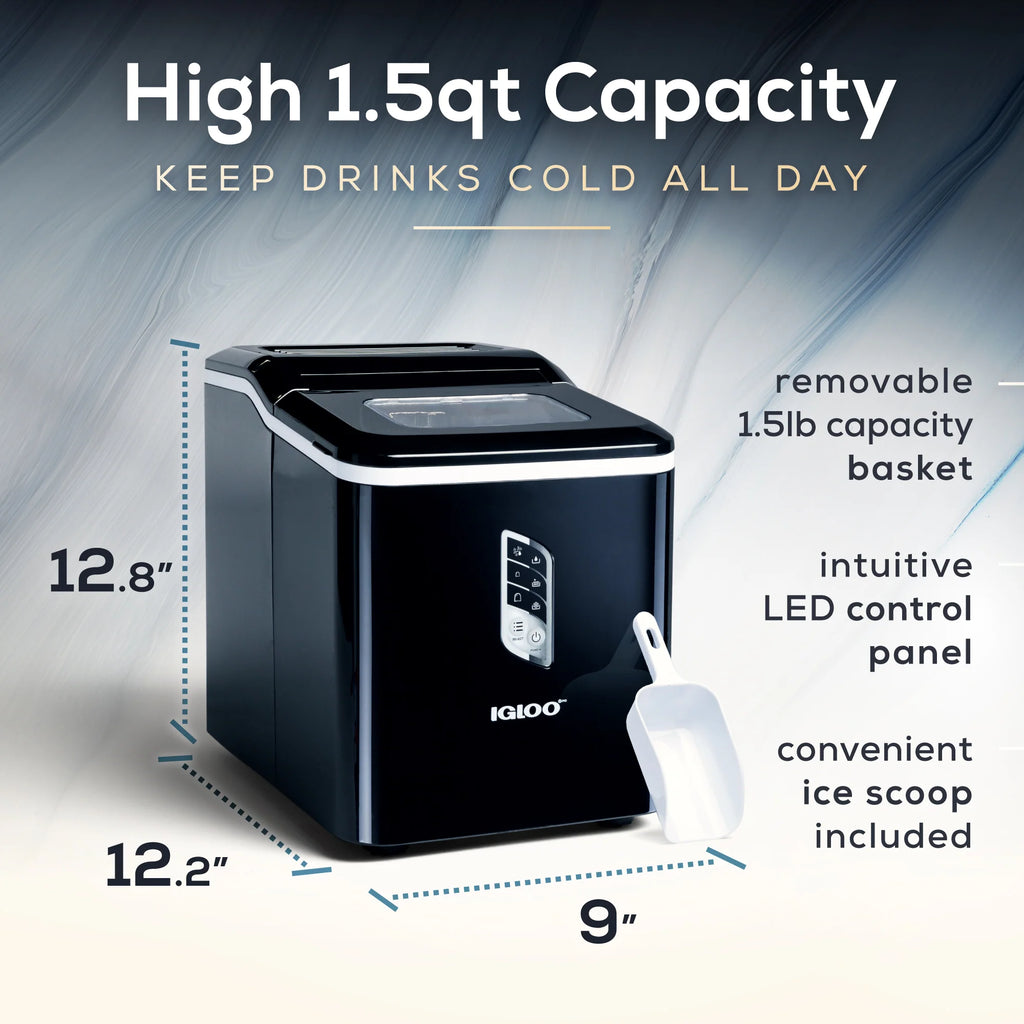 Black 26-Pound Automatic Self-Cleaning Ice Maker O87575