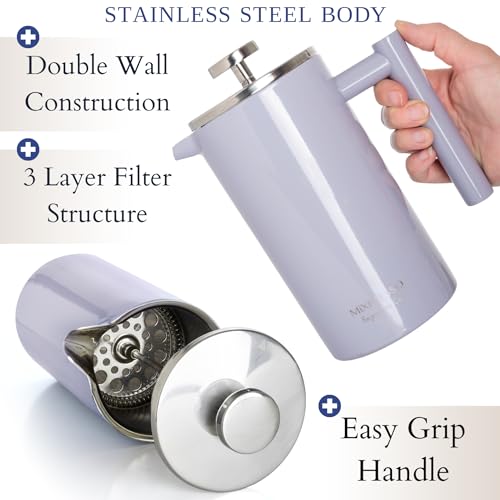 27 Oz Stainless Steel French Press Coffee Maker O613021