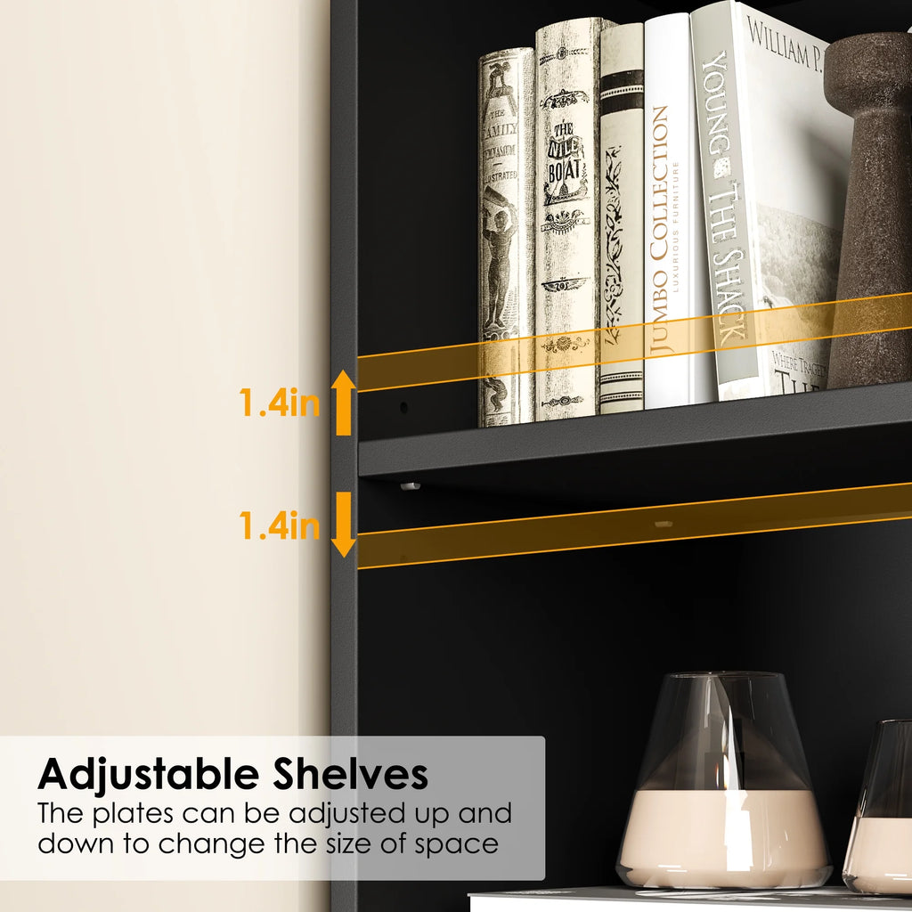 Black 21-Cube Bookcase with Adjustable Shelves X50423