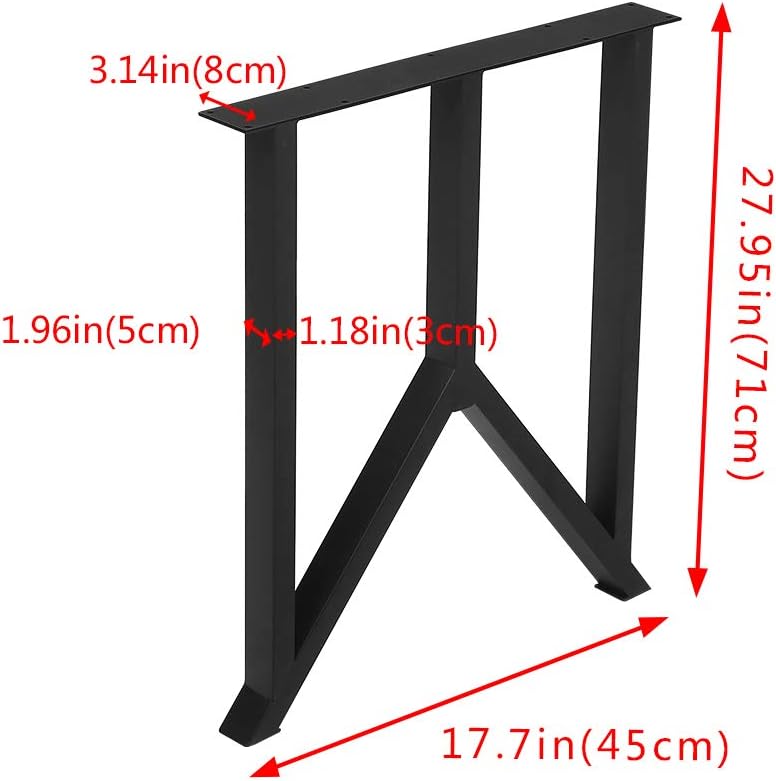 Black 28" Height 35" Wide Heavy Duty Metal Table Legs 2 PCS P889806