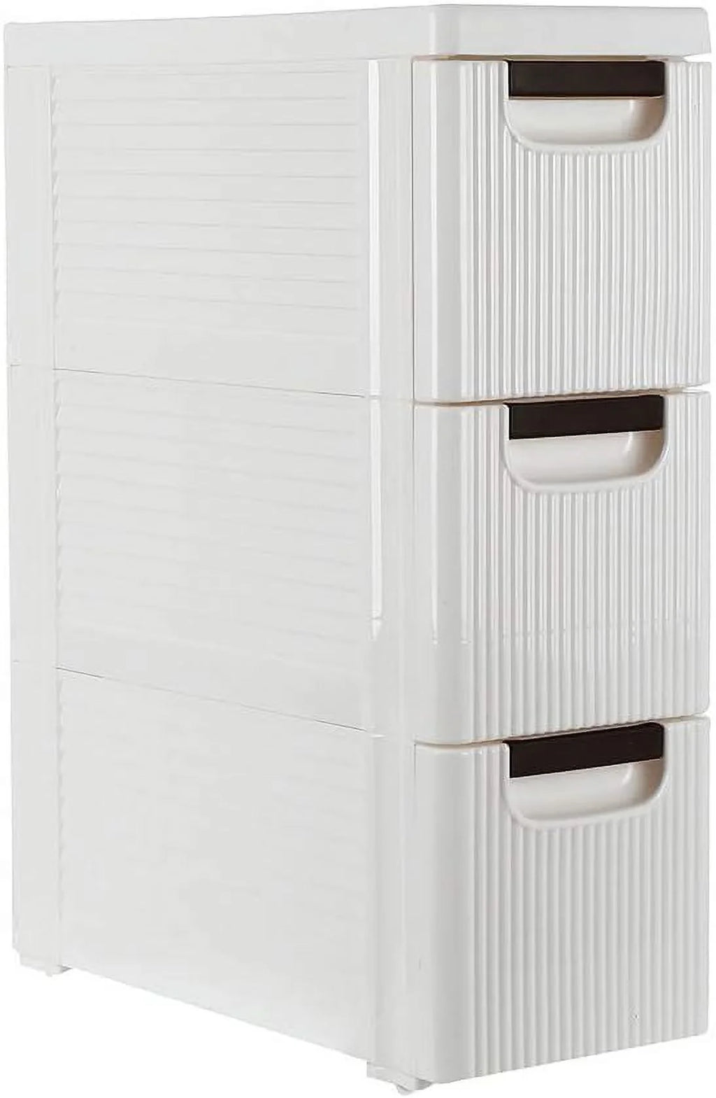 White 3-Tier Rolling Storage Cabinet with 3 Drawers P272