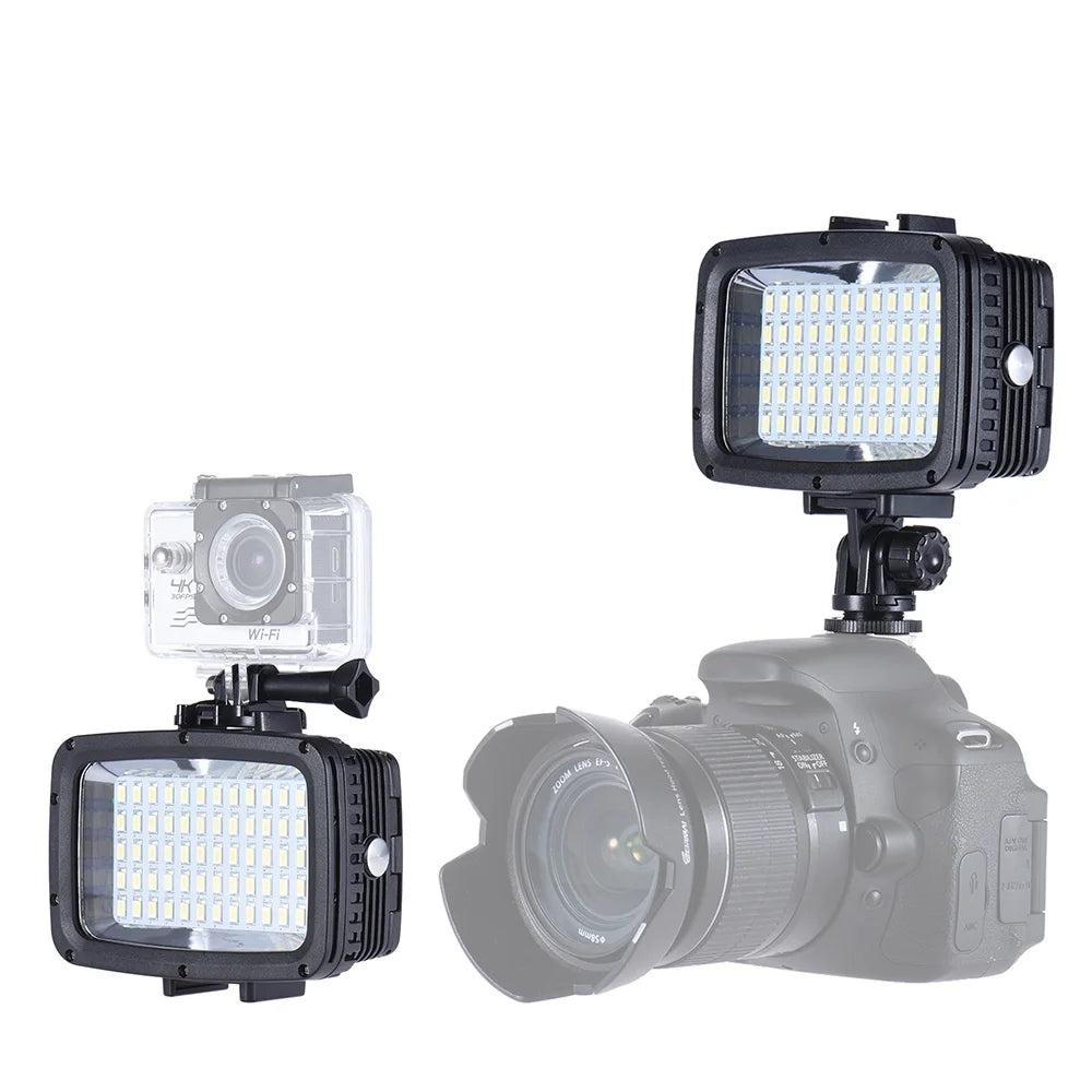 Ultra Bright 1800LM 3 Modes Waterproof Underwater 40m 5500K 60pcs Diving Fill-in Video Light with Hot Shoe Mount V6880