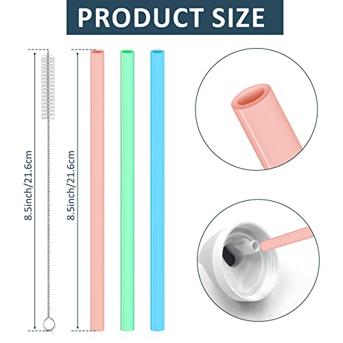 3pcs Reusable Straws with Cleaning Brush I59441